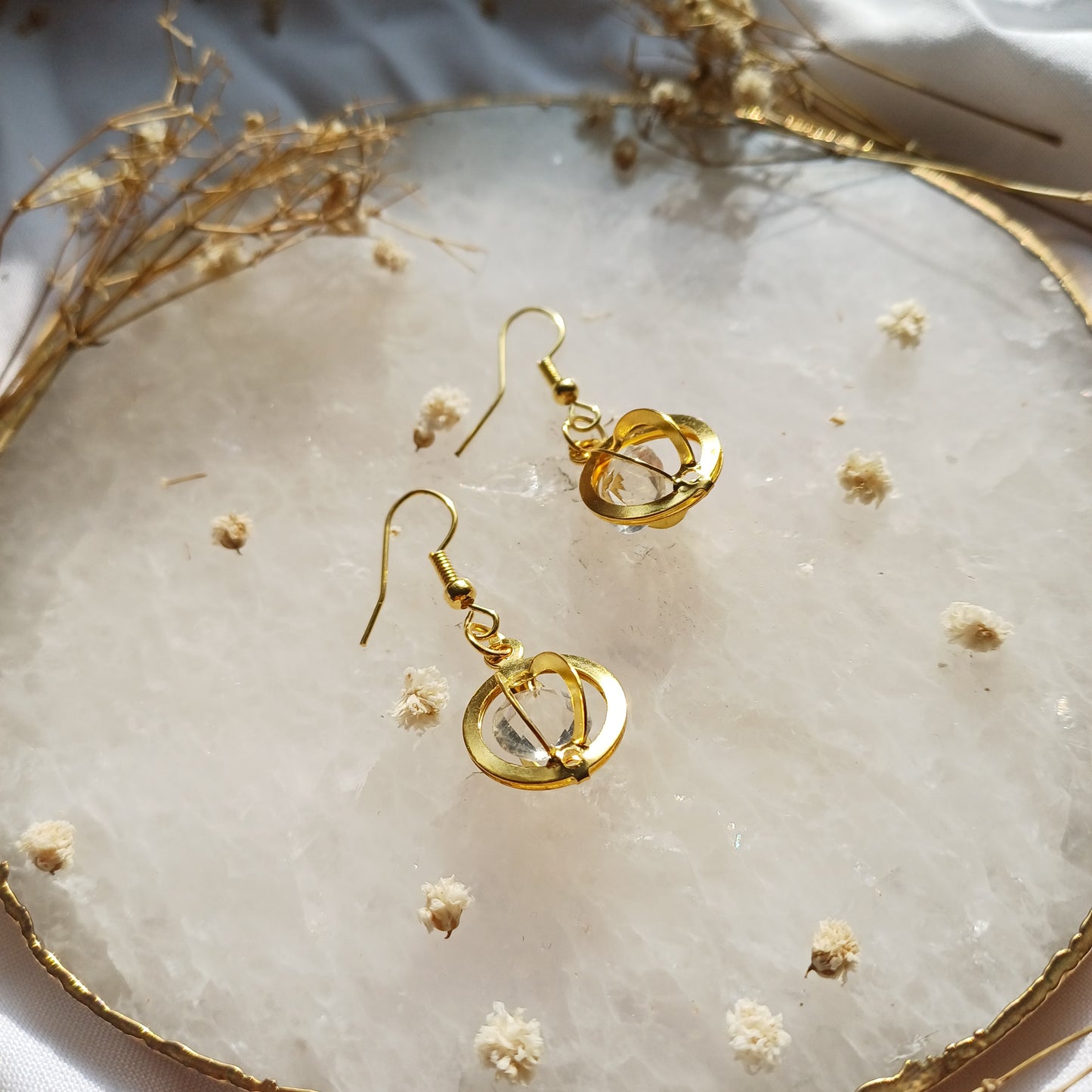 Golden Circular Earrings