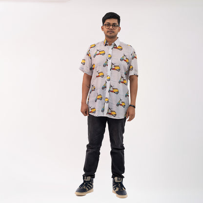 Vespa Print Short Sleeves Shirt