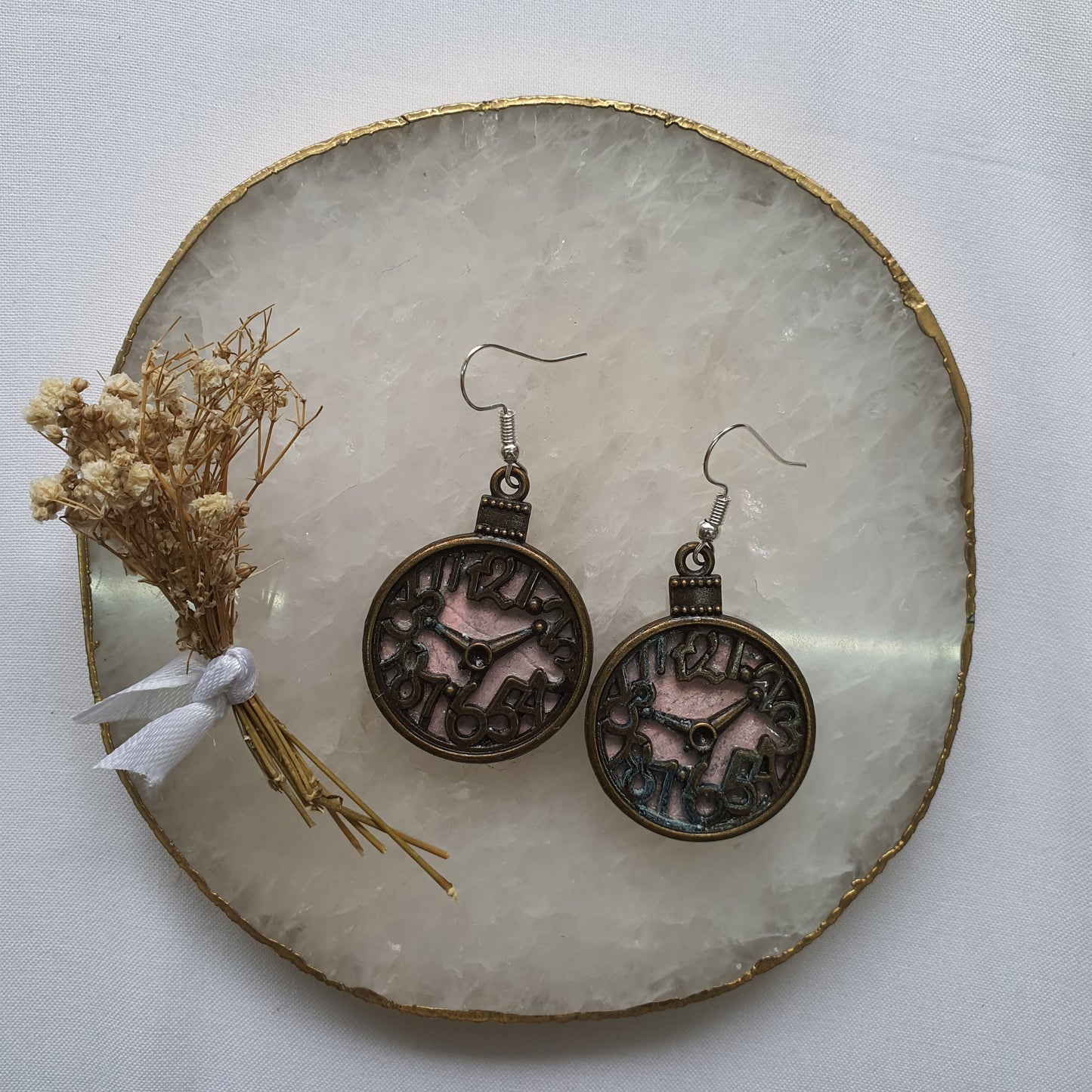 Antique clock earrings