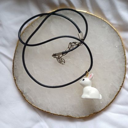 Neckpiece with Rabbit Charm Pendant