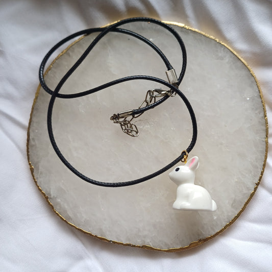 Neckpiece with Rabbit Charm Pendant