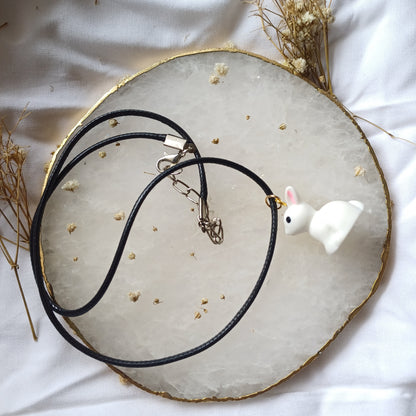 Neckpiece with Rabbit Charm Pendant