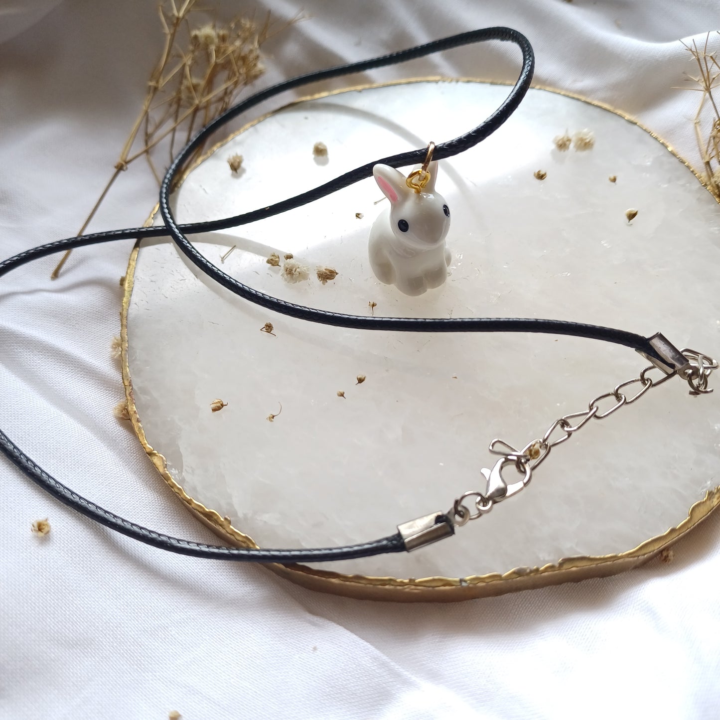 Neckpiece with Rabbit Charm Pendant