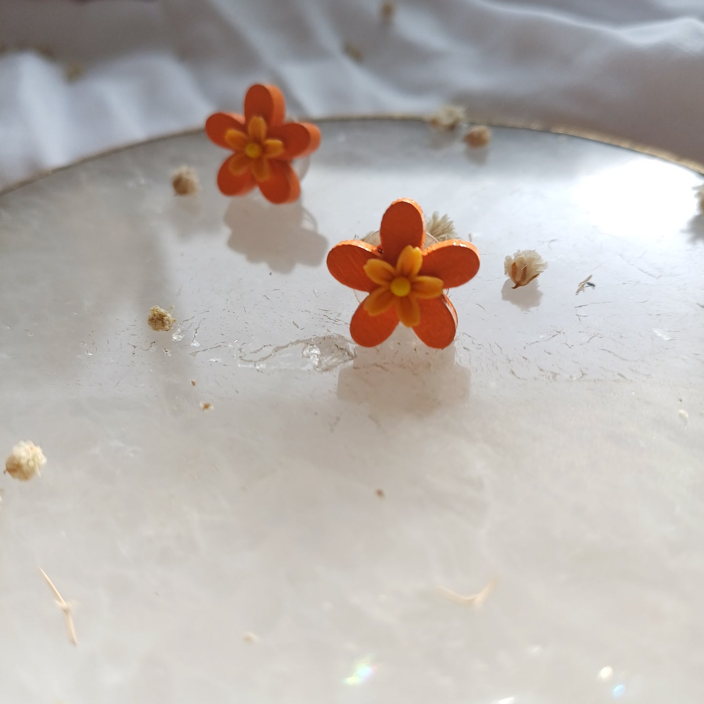 Small Orange Earrings