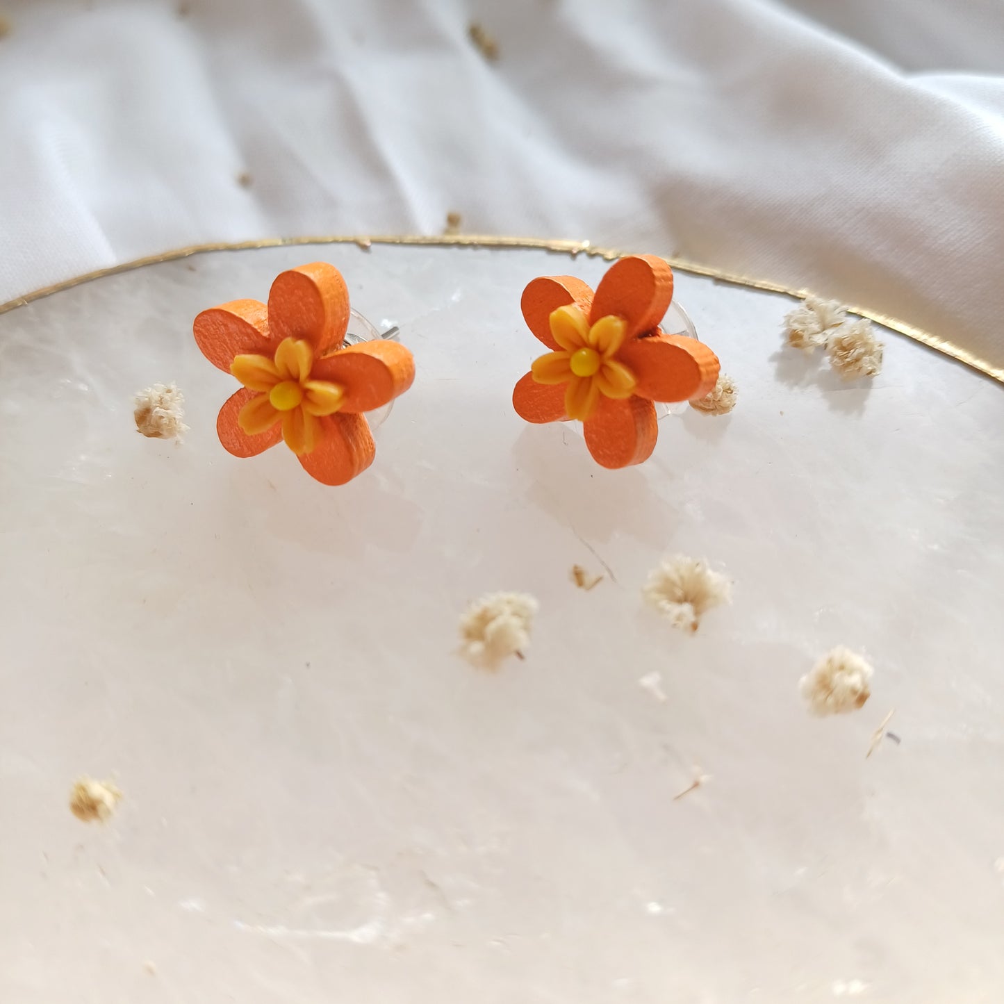 Small Orange Earrings