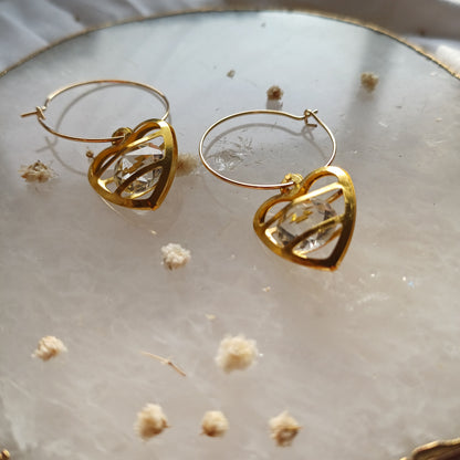 Golden Heart Hoop Earrings