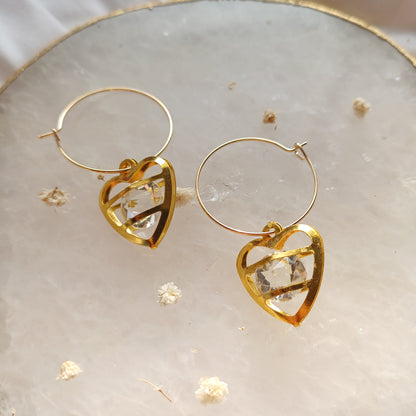 Golden Heart Hoop Earrings