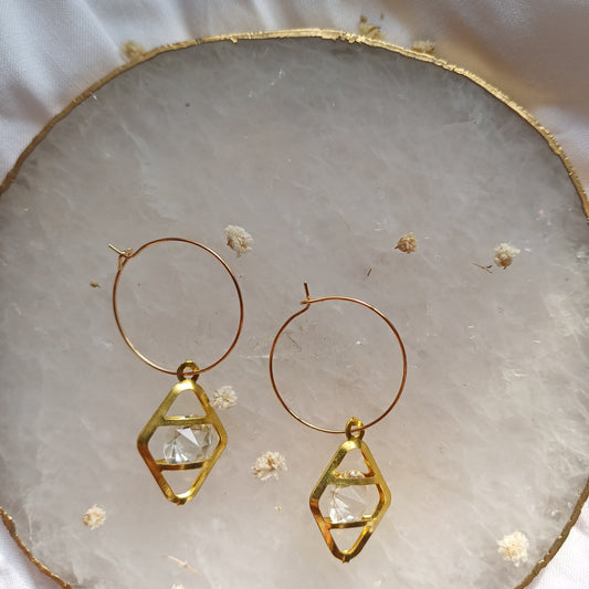 Golden Diamond Earrings