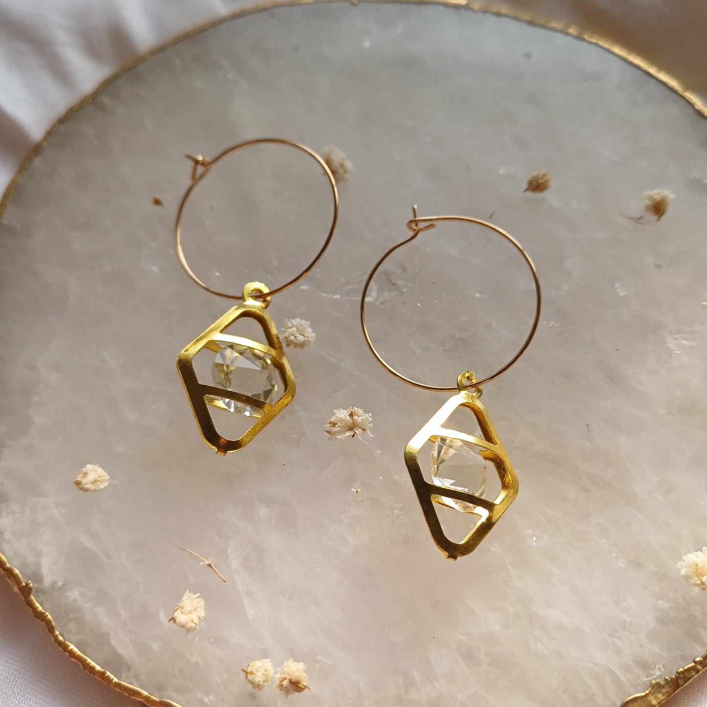Golden Diamond Earrings