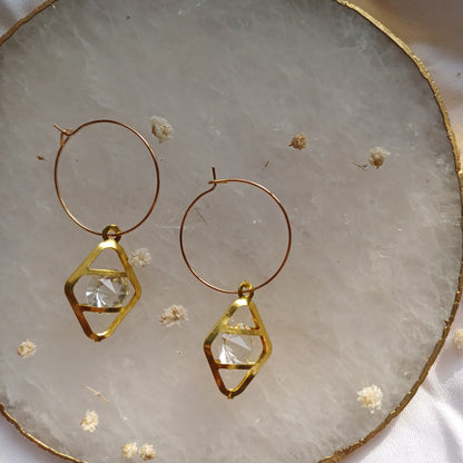 Golden Diamond Earrings