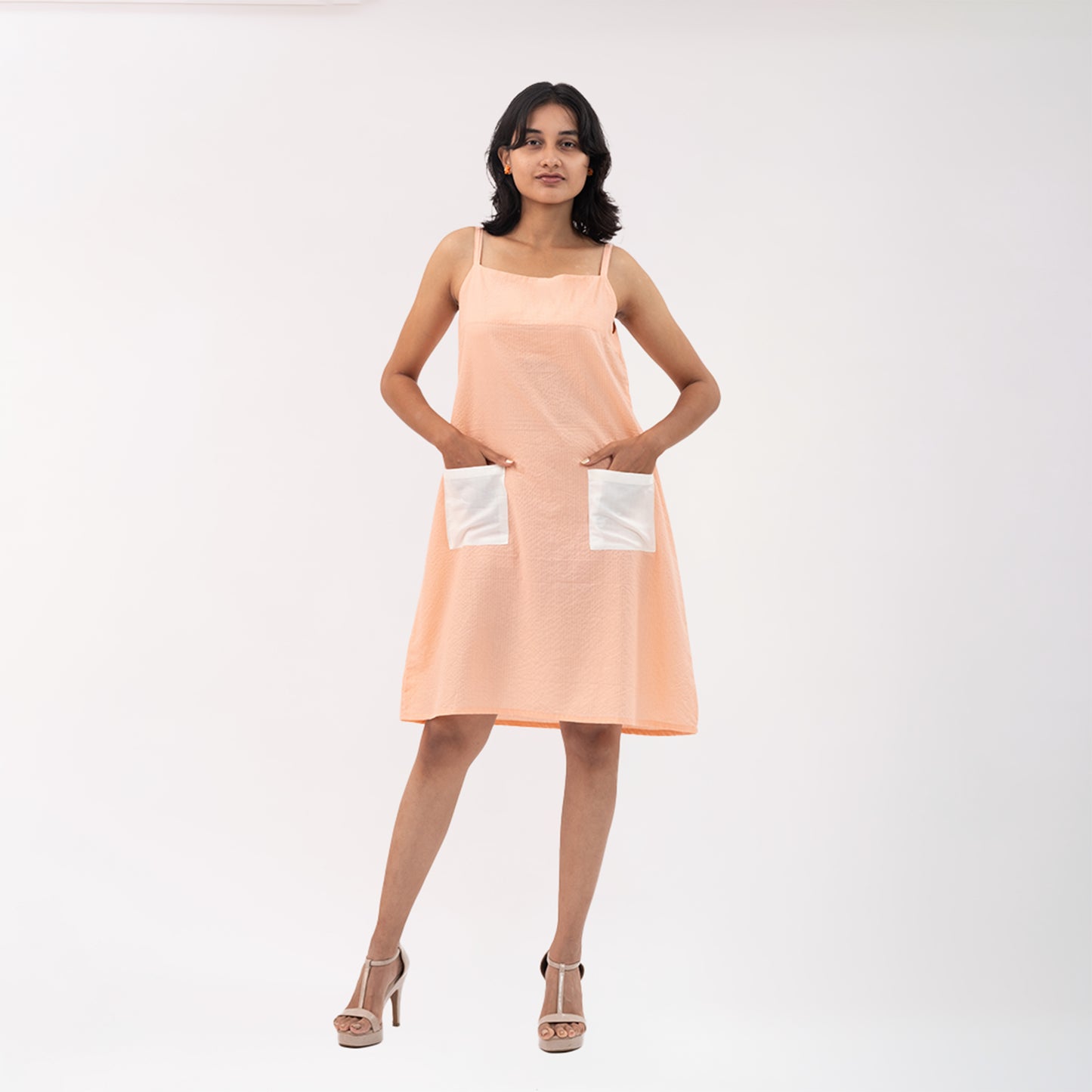 Orange cotton dress
