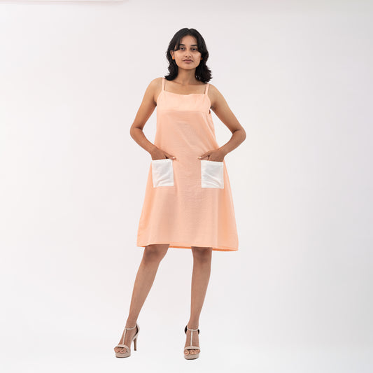 Orange cotton dress