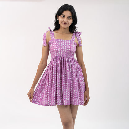 Pink tie up dress