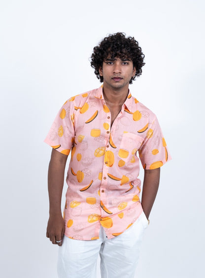 OGAF Mango short sleeved printed shirt with left pocket