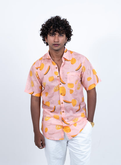 OGAF Mango short sleeved printed shirt with left pocket