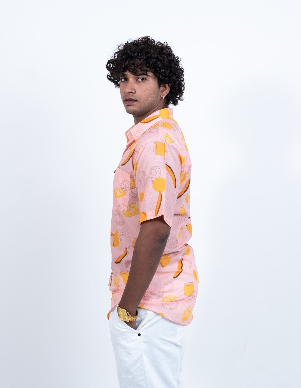 OGAF Mango short sleeved printed shirt with left pocket