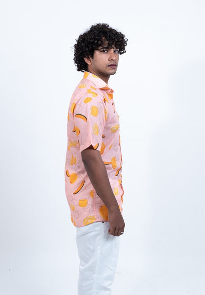 OGAF Mango short sleeved printed shirt with left pocket