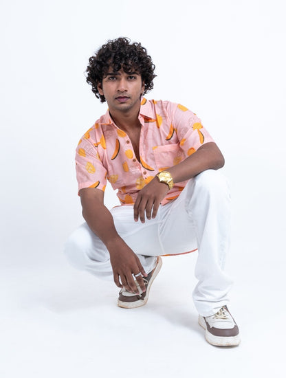 OGAF Mango short sleeved printed shirt with left pocket