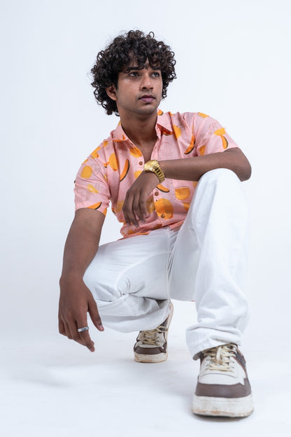 OGAF Mango short sleeved printed shirt with left pocket