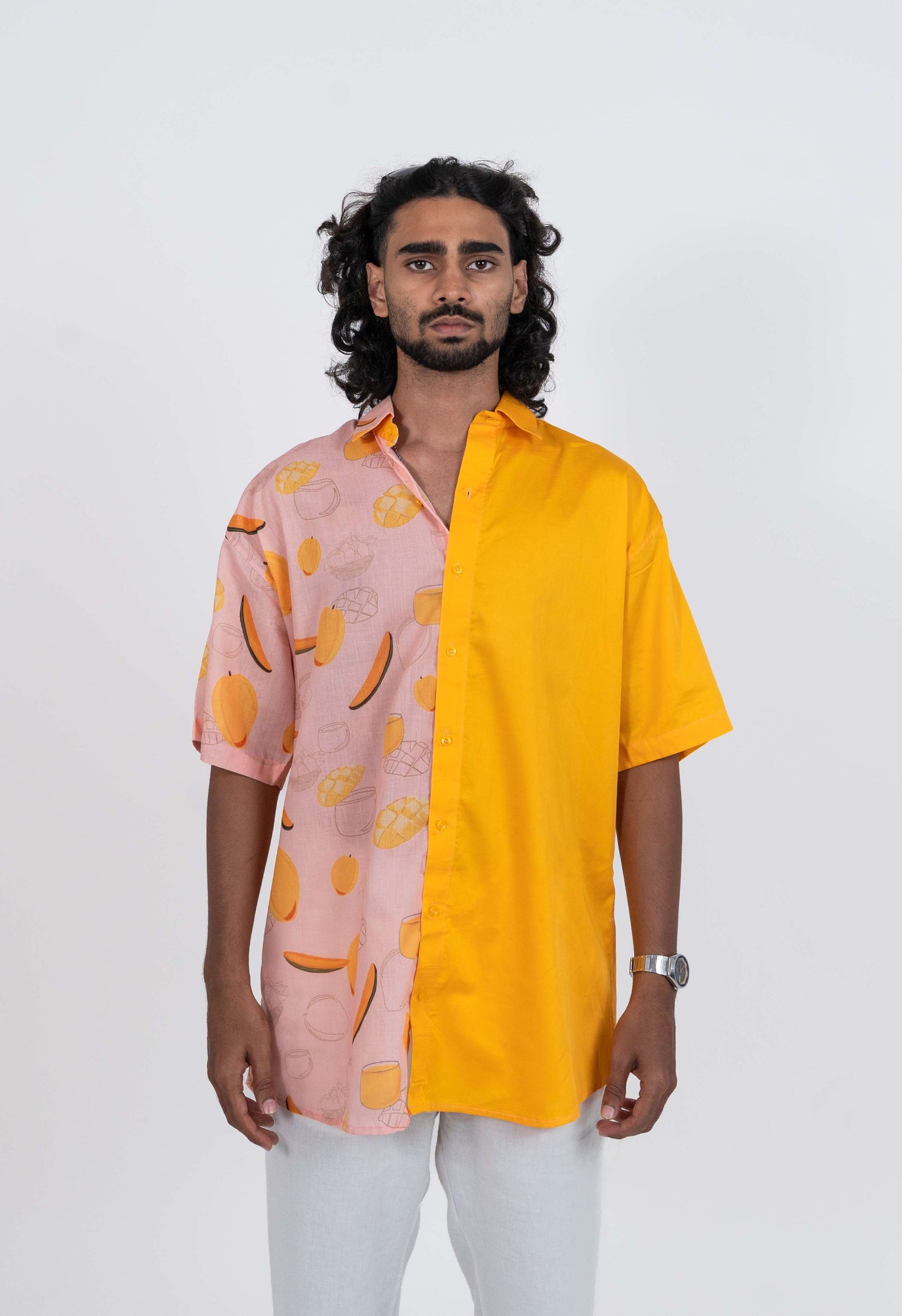 OGAF Men’s Dual-Tone Mango Printed Shirt