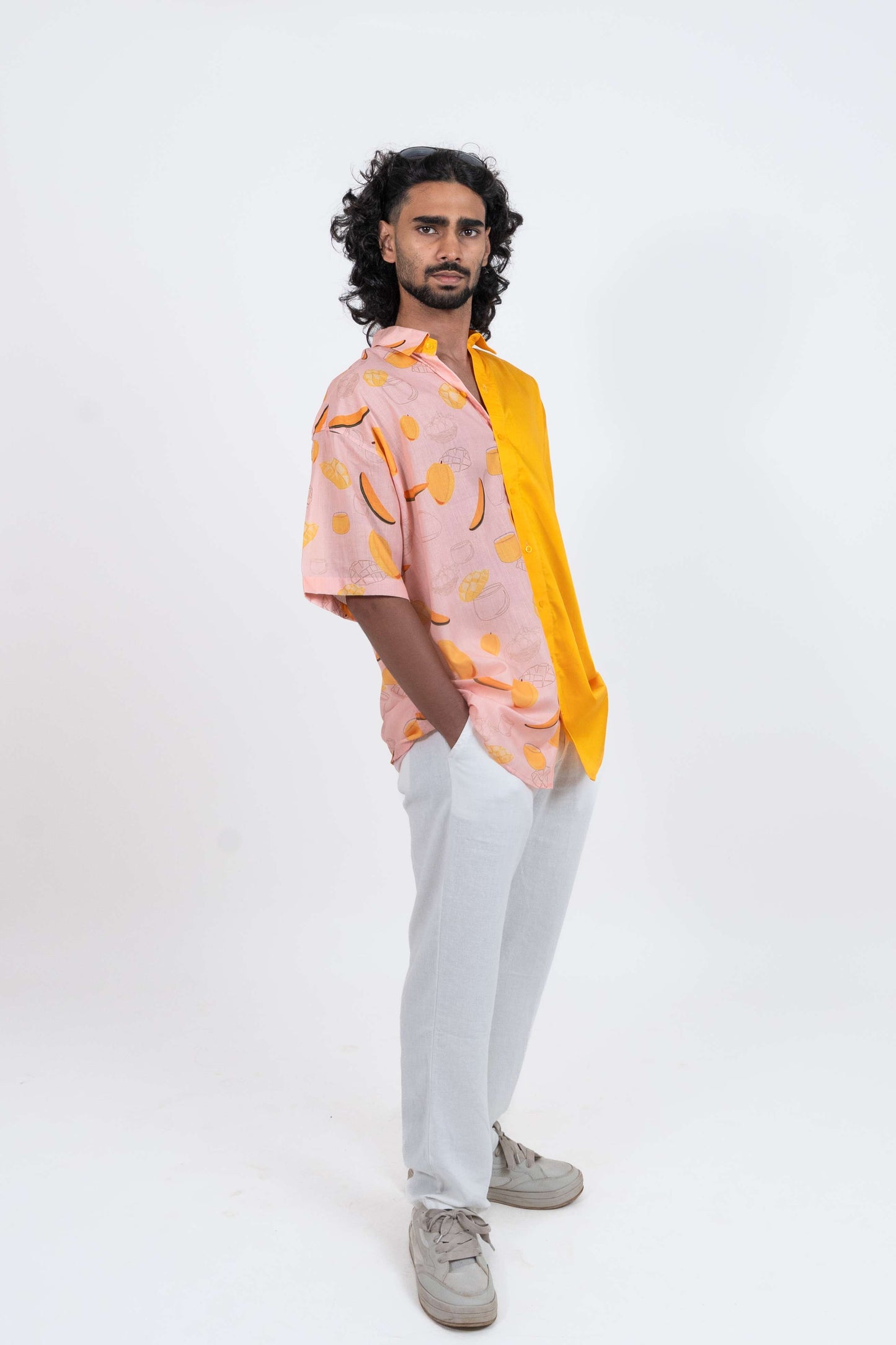 OGAF Men’s Dual-Tone Mango Printed Shirt