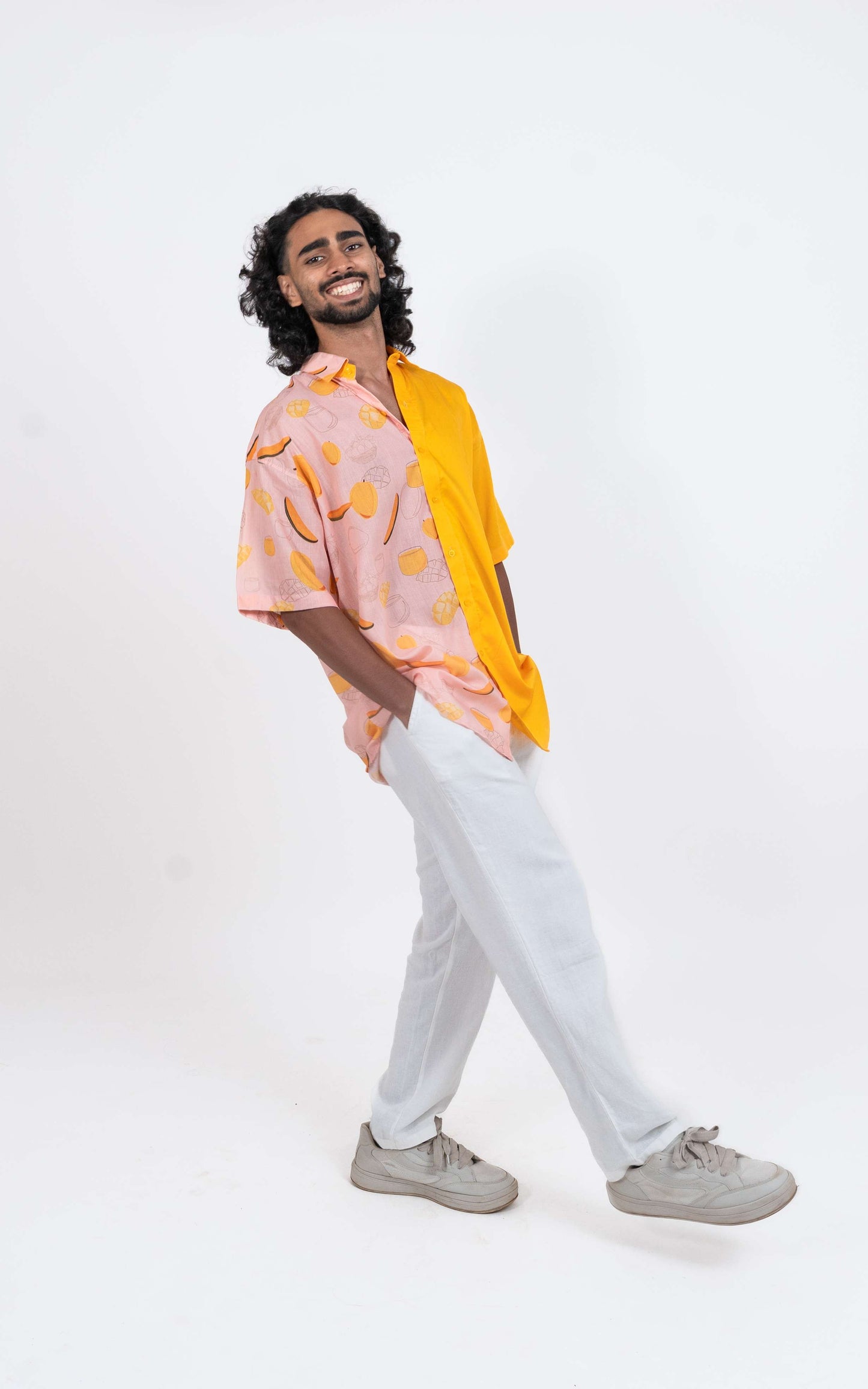 OGAF Men’s Dual-Tone Mango Printed Shirt
