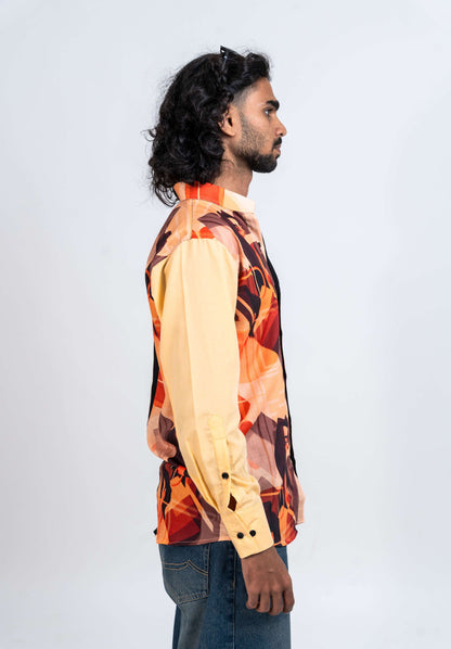 Eastern warriors half and half black and orange full sleeve shirt