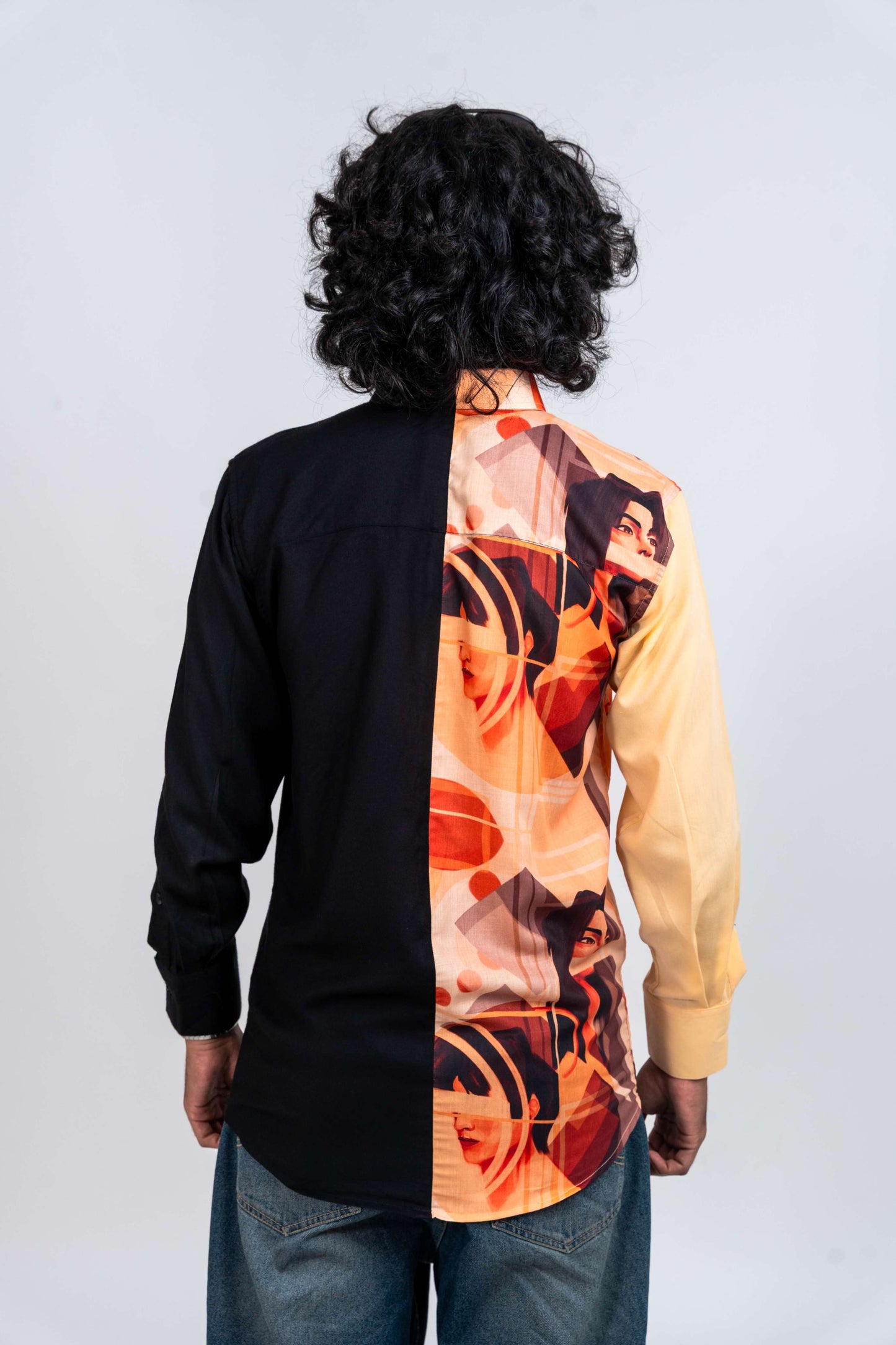 Eastern warriors half and half black and orange full sleeve shirt