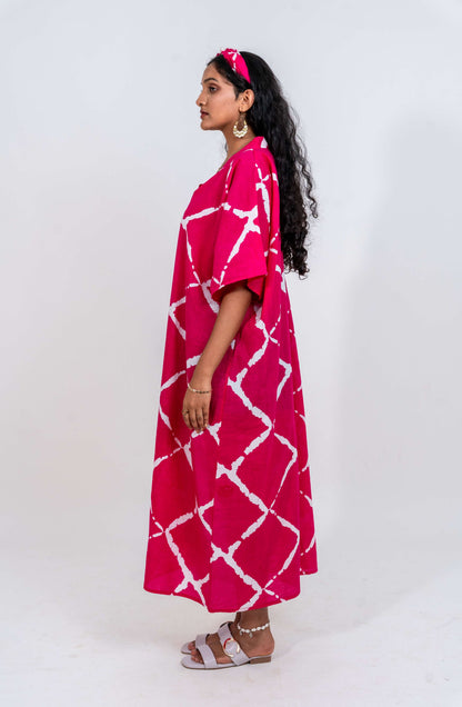 Half and half Kaftan dress with large pocket on right side
