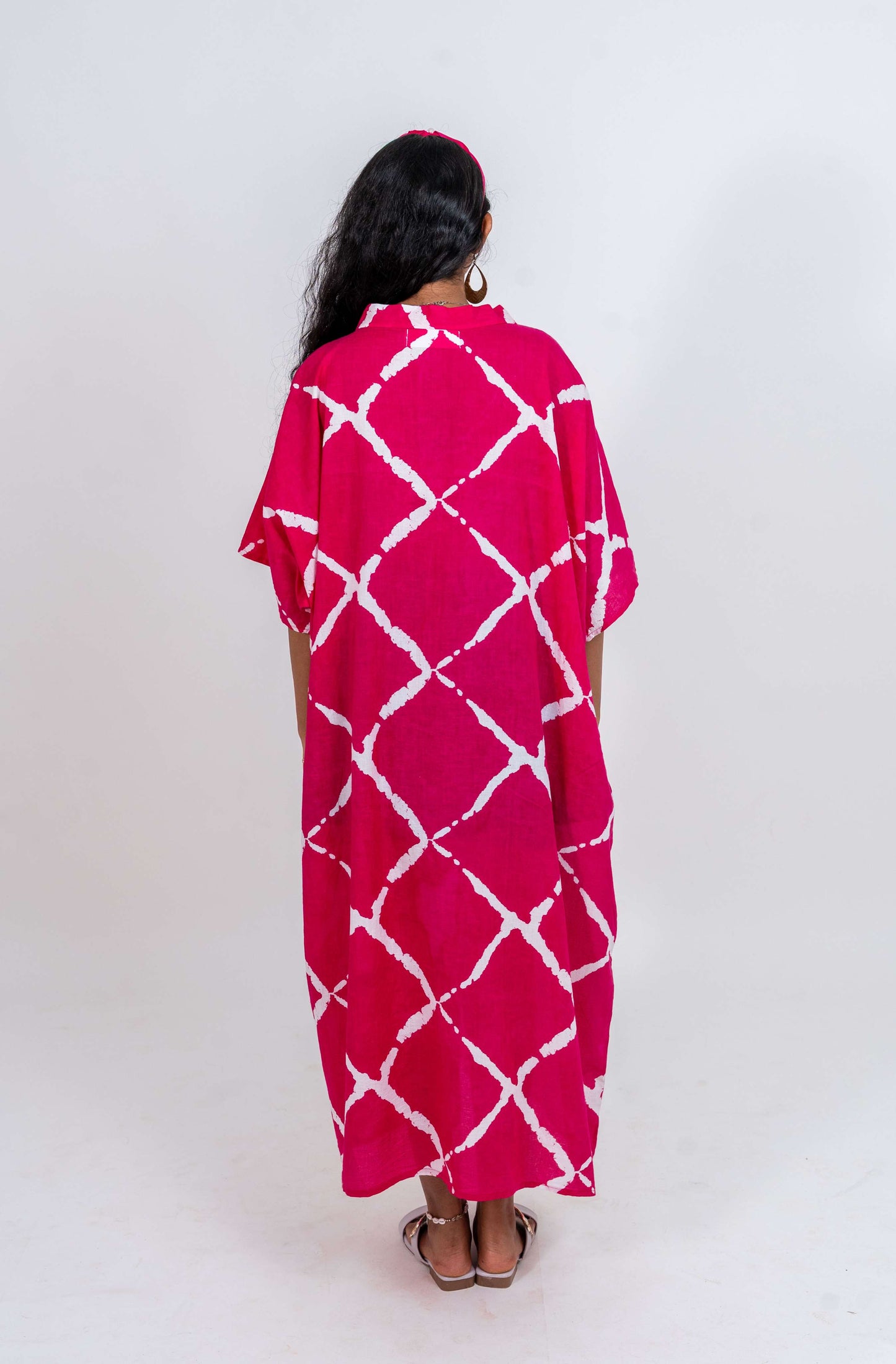 Half and half Kaftan dress with large pocket on right side