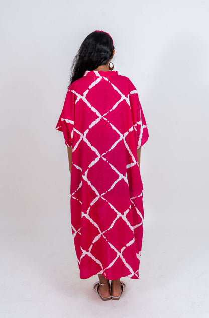 Half and half Kaftan dress with large pocket on right side