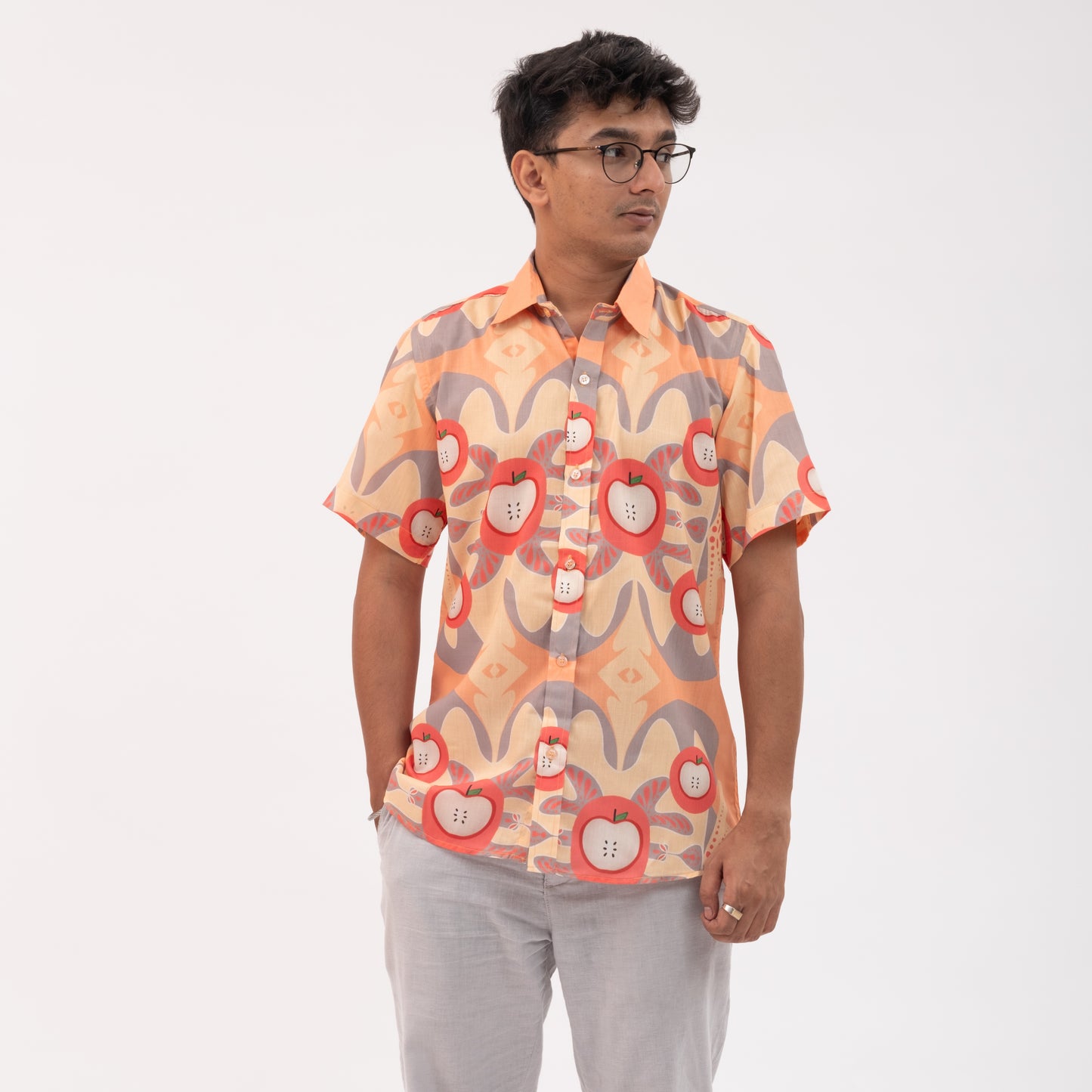 Apple Print Short Sleeve Shirt