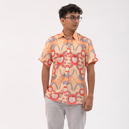 Apple Print Short Sleeve Shirt