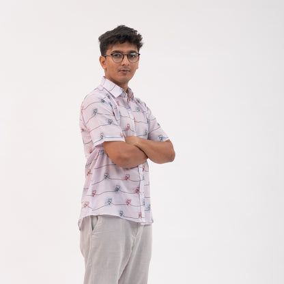 Hearts Printed Short Sleeves Shirt