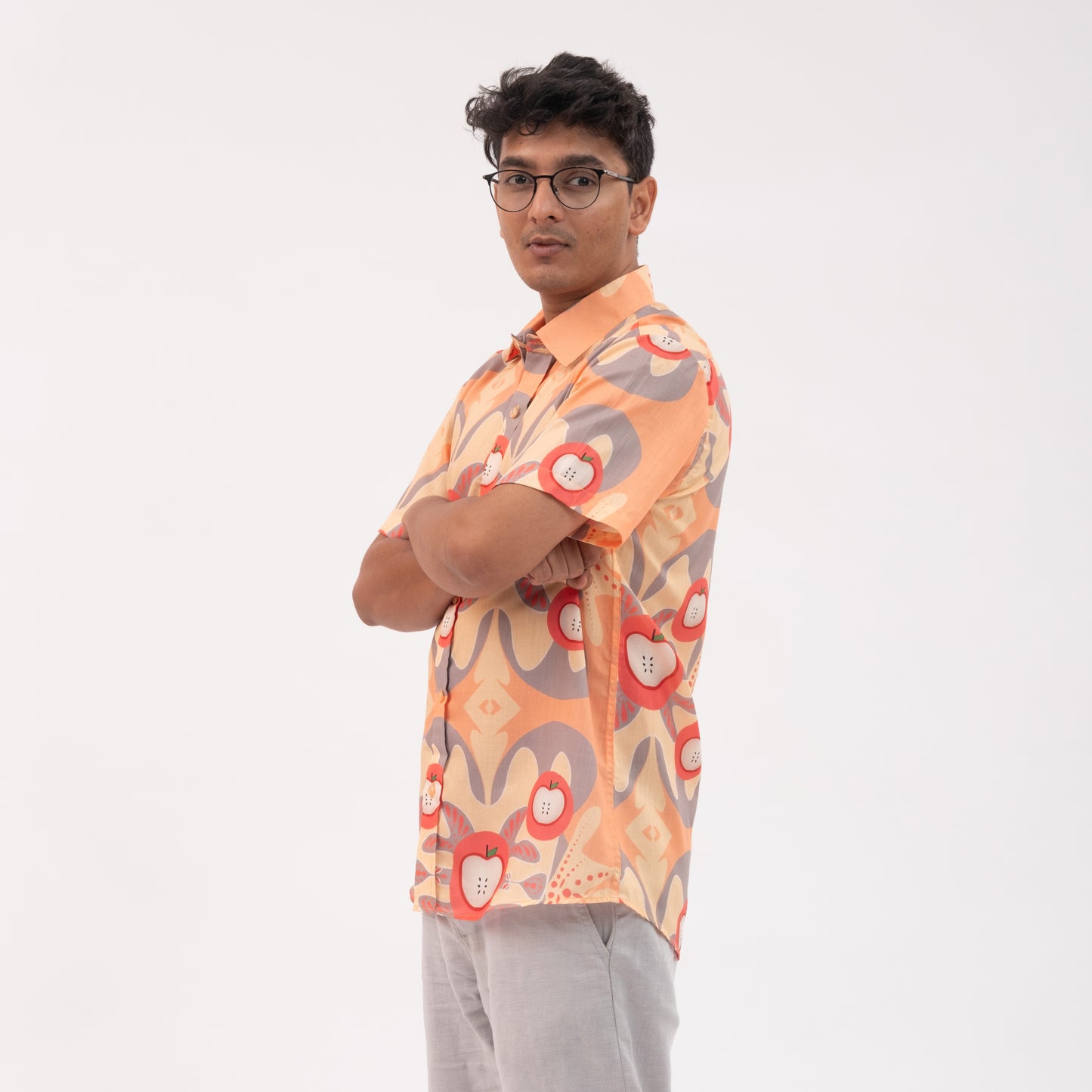 Apple Print Short Sleeve Shirt