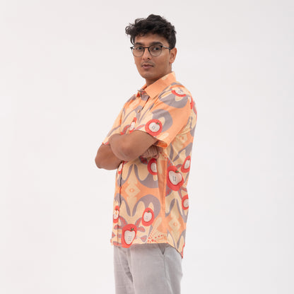 Apple Print Short Sleeve Shirt