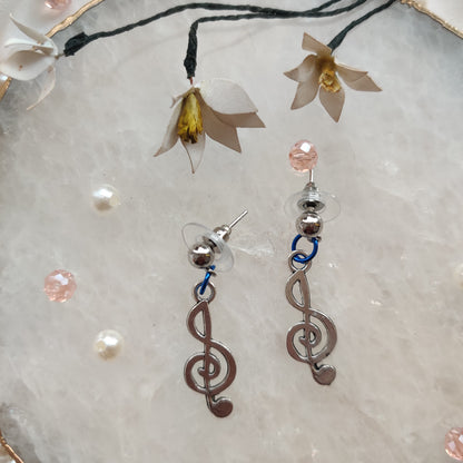 Metal Treble Clef Earrings