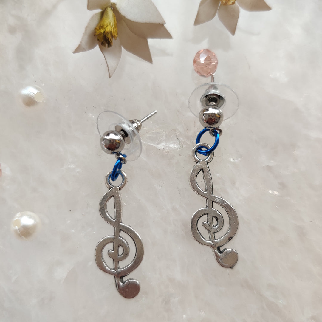 Metal Treble Clef Earrings