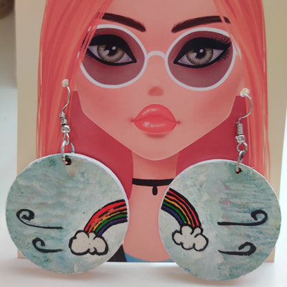 Handmade Circular Rainbow earrings