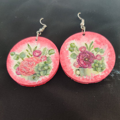 Floral Hand Painted Earrings