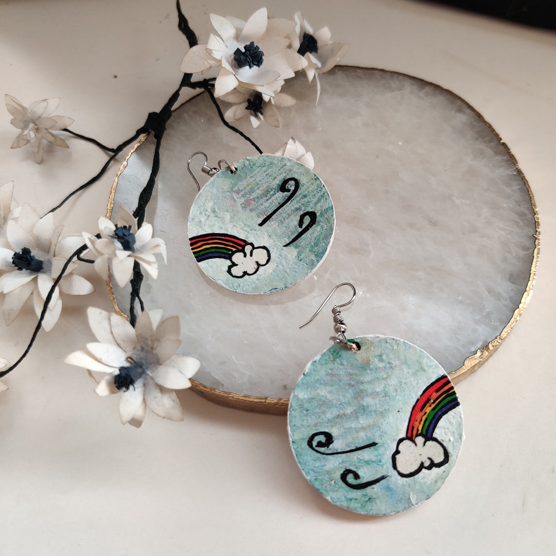 Handmade Circular Rainbow earrings