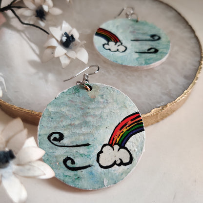 Handmade Circular Rainbow earrings