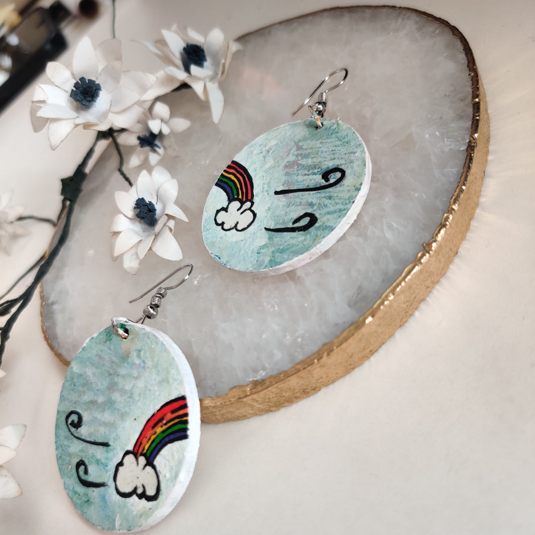 Handmade Circular Rainbow earrings
