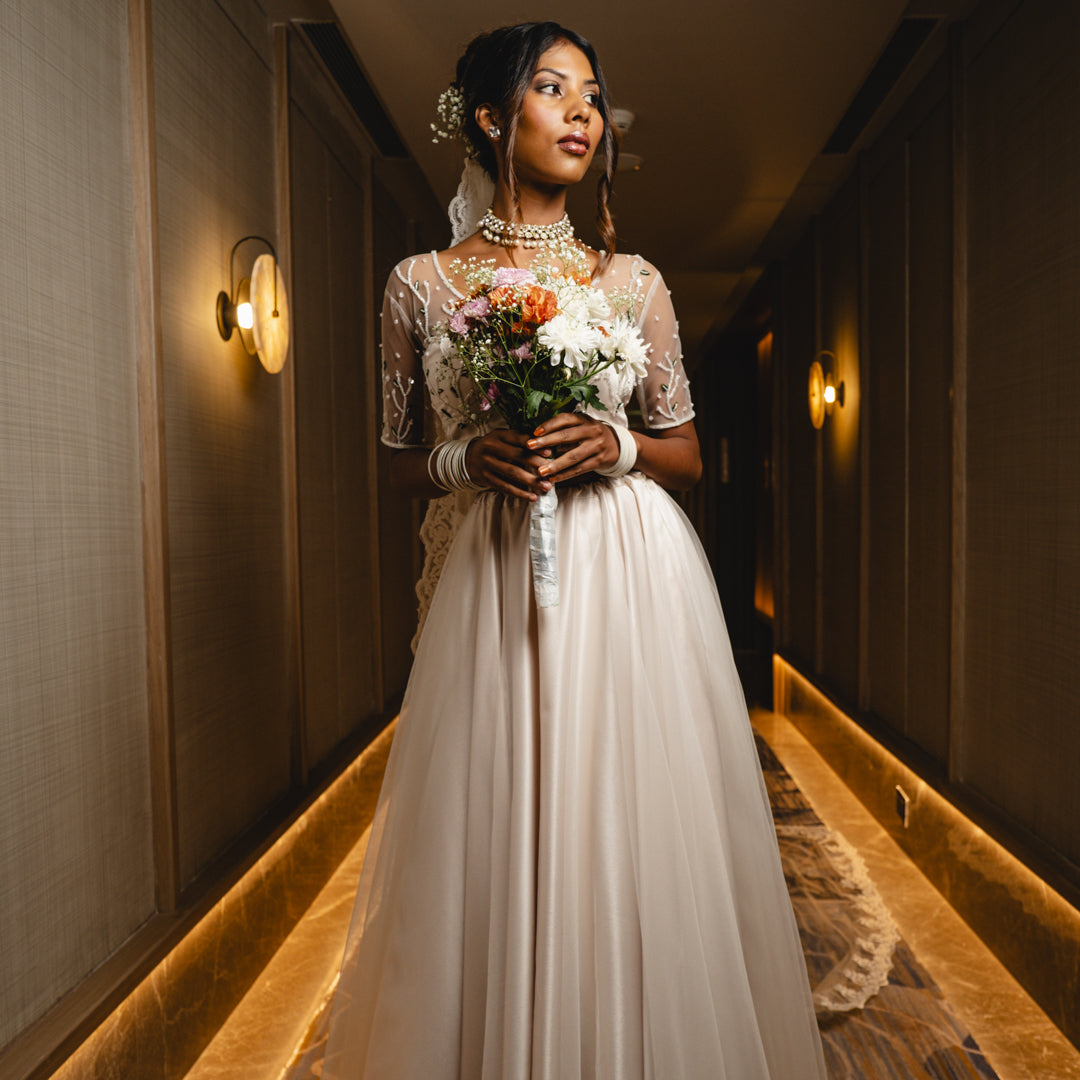 White forest Lehenga