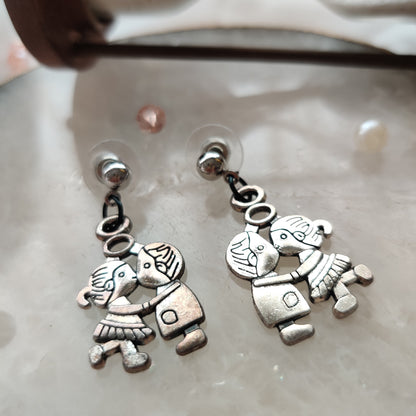 Metal Couple Earrings