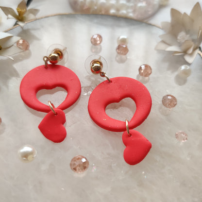 Dangling Cutout Heart Earrings