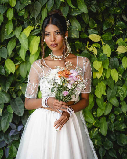 White forest Lehenga