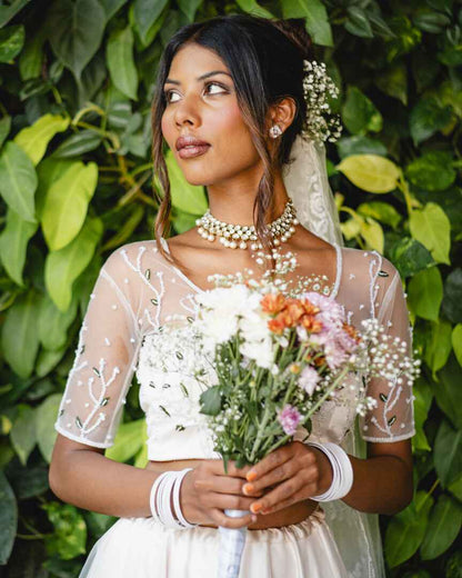 White forest Lehenga