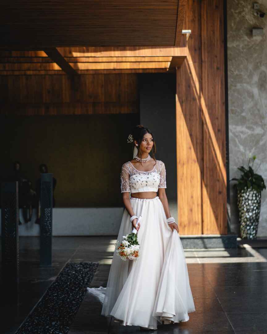 White forest Lehenga