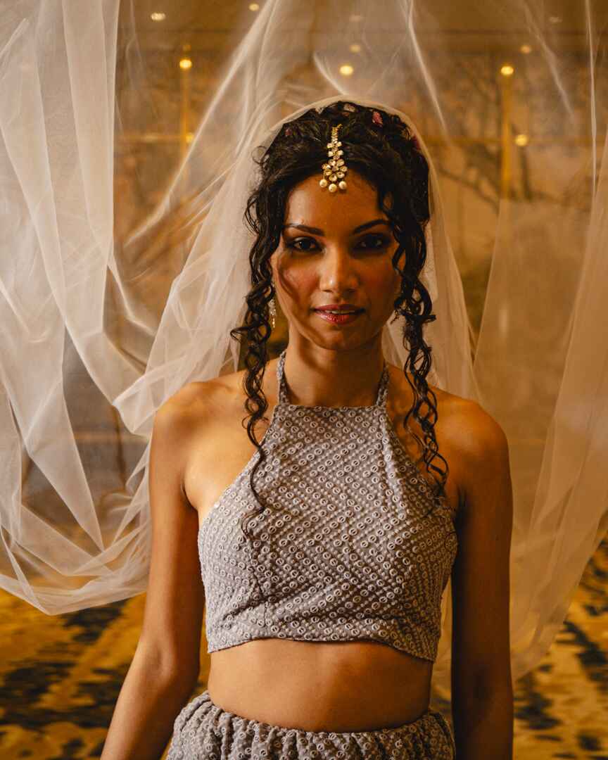 Lavender and silver lehenga